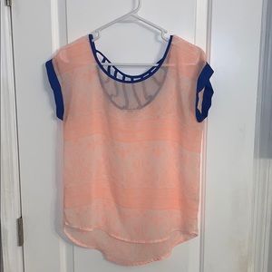 PINK & BLUE PRINT BLOUSE!